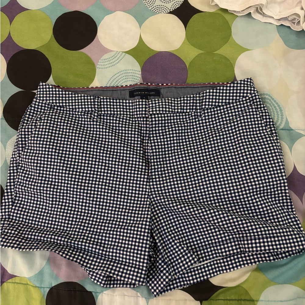 Tommy Hilfiger Blue and White Checkered Shorts